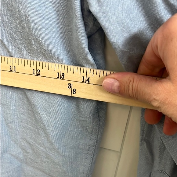 H&M blue chambray youth button down shirt - Picture 5 of 7